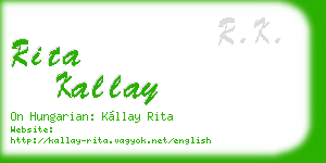 rita kallay business card