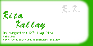 rita kallay business card